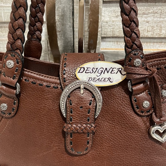 Authentic BRIGHTON Brown Leather Shoulder Bag VGC! - Picture 4 of 12